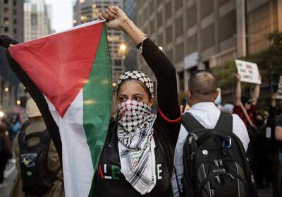  ببینید| تجمع حامیان فلسطین در واشنگتن همزمان با دیدار ترامپ و نتانیاهو - تسنیم