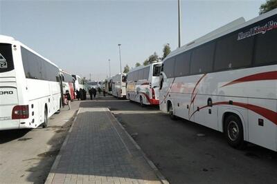  ببینید|صف 3 کیلومتری اتوبوس‌ها در مرز مهران/ 900 اتوبوس به خط شد - تسنیم