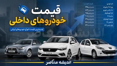 قیمت خودروهای ایران خودرو سایپا امروز چهارشنبه ۷ مرداد ۱۴۰۵