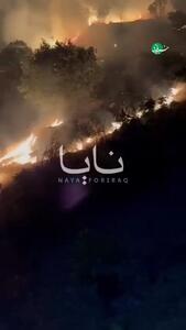 فیلم |سلیمانیه در آتش؛ شعلههای ناشی از بمباران آسمان را سرخ کرد
