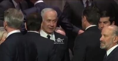  صحنه جنجالی از نتانیاهو در مراسم خاکسپاری لیندزی گراهام + فیلم