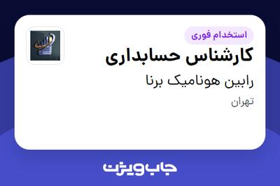  استخدام کارشناس حسابداری در رابین هونامیک برنا