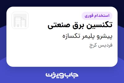  استخدام تکنسین برق صنعتی - آقا در پیشرو پلیمر تکسازه