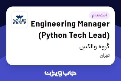 استخدام Engineering Manager (Python Tech Lead) در گروه والکس