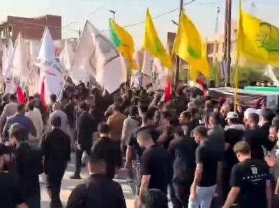  تشییع با‌شکوه زائران و رزمندگان شهید حشدالشعبی در عراق