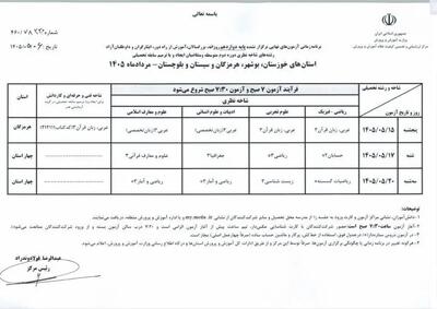  تاریخ امتحانات نهایی ۴ استان مشخص شد