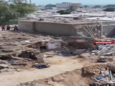  جدیدترین تصاویر از جنایت دشمن آمریکایی در منطقه مسکونی شهر قشم