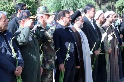 برگزاری آیین تشییع پیکر مطهر شهید خلبان کاظمی در پایگاه شهید دوران