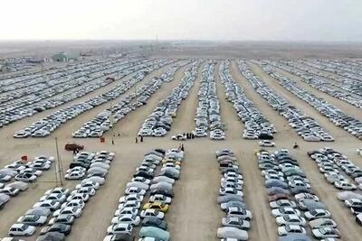  تصاویر هوایی از آخرین وضعیت پارکینگ‌های مرز مهران همزمان با ایام اربعین حسینی + فیلم