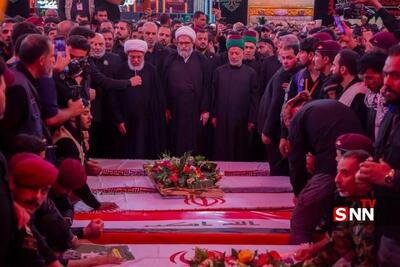  تشییع و اقامه نماز بر پیکر شهدای جنایت آمریکایی-سعودی در کربلا + فیلم