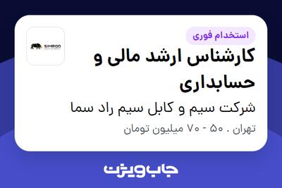  استخدام کارشناس ارشد مالی و حسابداری در شرکت سیم و کابل سیم راد سما
