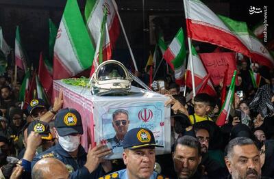  عکس/ مراسم وداع با پیکر خلبان شهید مجید کاظمی در شیراز