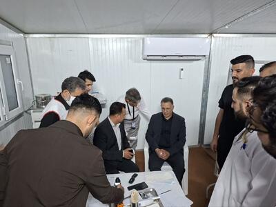  وزیر منابع آب عراق از درمانگاه هلال‌احمر کرمانشاه در منذریه بازدید کرد