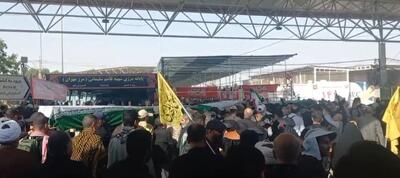  پیکر مطهر ۵ پاسدار شهید حملات اخیر آمریکا در عراق از مرز مهران وارد کشور شد