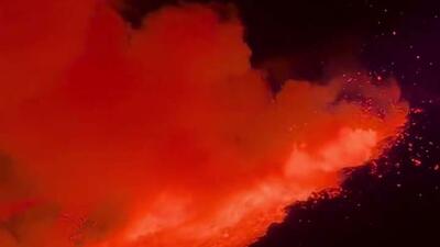  فوران قدرتمندی در کوه اتنا در ایتالیا در طول شب آغاز شد