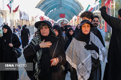  عکس/وضعیت تردد و خدمت‌رسانی به زائران اربعین حسینی در مرز چذابه