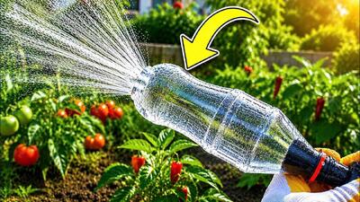  ساخت آبپاش با بطری پلاستیکی؛ آبیاری اقتصادی و خلاقانه برای باغچه