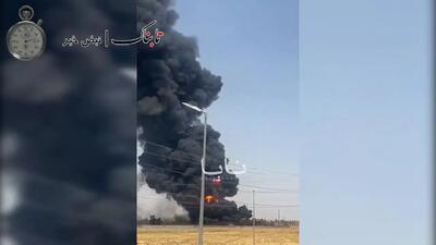  ببینید/ آتش‌سوزی گسترده در یک پالایشگاه نفتی