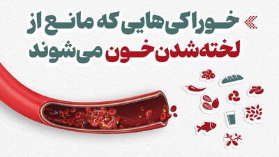  اینفوگرافیک/ این خوراکی‌ها مانع از لخته‌شدن خون می‌شوند