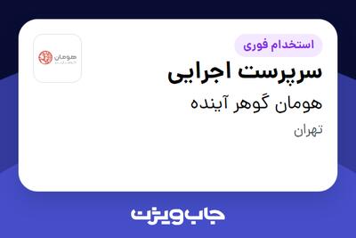  استخدام سرپرست اجرایی در هومان گوهر آینده