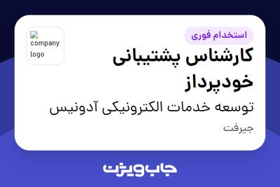 استخدام کارشناس پشتیبانی خودپرداز - آقا در توسعه خدمات الکترونیکی آدونیس