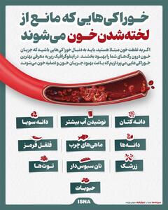 اینفوگرافیک| این خوراکیها مانع از لختهشدن خون میشوند