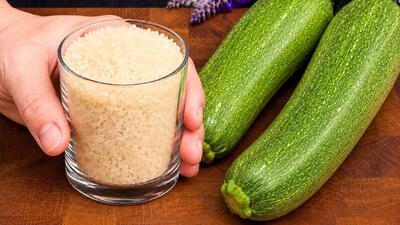 طرز تهیه شام فوری با ۱ عدد کدوسبز و ۱ پیمانه برنج