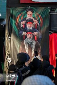 تصاویر رهبران ایران در راهپیمایی اربعین