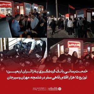 توزیع ۱۵ هزار بسته رفاهی زائران اربعین توسط بانک گردشگری