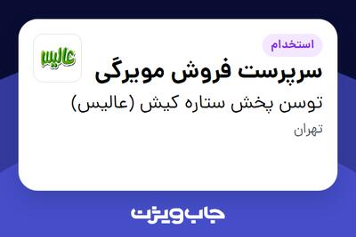  استخدام سرپرست فروش مویرگی در توسن پخش ستاره کیش (عالیس)