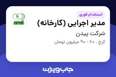  استخدام مدیر اجرایی (کارخانه) در شرکت پیدن