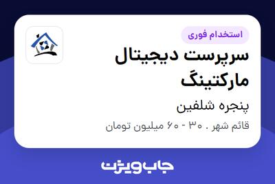  استخدام سرپرست دیجیتال مارکتینگ در پنجره شلفین