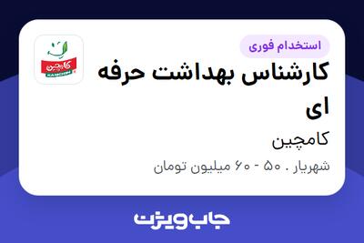  استخدام کارشناس بهداشت حرفه ای در کامچین