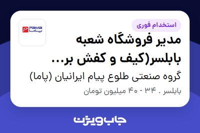 استخدام مدیر فروشگاه شعبه بابلسر(کیف و کفش برند پاما) در گروه صنعتی طلوع پیام ایرانیان (پاما)