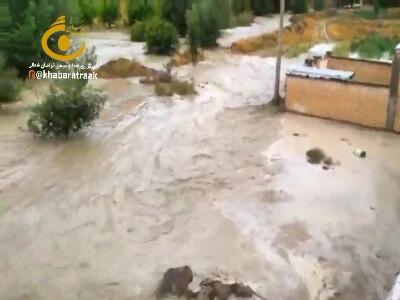  سیل در ورودی روستای گوینیک خراسان شمالی به منازل مسکونی آسیب زد
