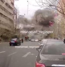  ویدیوی جدید از لحظه بمباران مقر پلیس دیپلماتیک در جنگ ۴۰ روزه