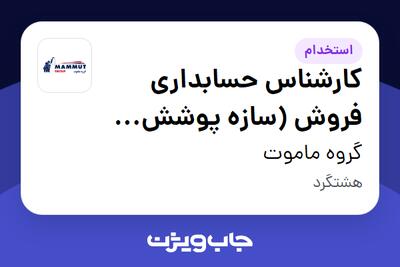  استخدام کارشناس حسابداری فروش (سازه پوشش ماموت) در گروه ماموت