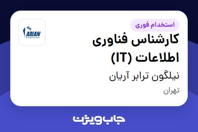  استخدام کارشناس فناوری اطلاعات (IT) در نیلگون ترابر آریان