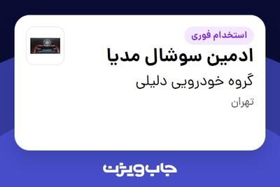  استخدام ادمین سوشال مدیا در گروه خودرویی دلیلی