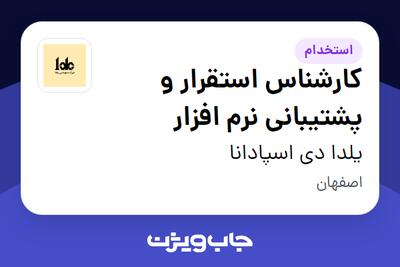 استخدام کارشناس استقرار و پشتیبانی نرم افزار در یلدا دی اسپادانا