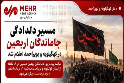  اعلام مسیر راهپیمایی جاماندگان اربعین در کهگیلویه و بویراحمد