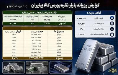 گزارش معاملات نقره در بورس کالا؛ بررسی بازار گواهی، صندوقها و اختیار معامله