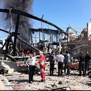  ۱۸ مصدوم در حادثه انفجار در شهرک شمس‌آباد؛ پایگاه اورژانس در نزدیکی محل حادثه تخریب شد