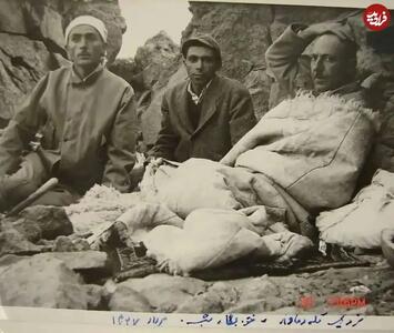 عکس یادگاری کوهنوردان ایرانی در نزدیکی قله دماوند؛ سال 1327