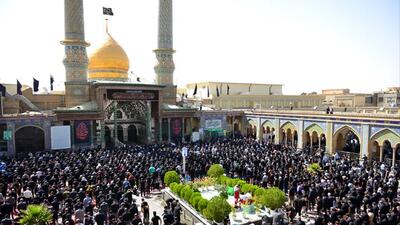  حرم حضرت عبدالعظیم (ع) مملو از عاشقان حسینی شد