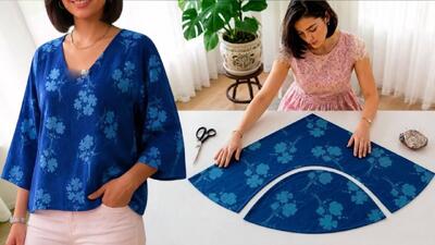  چگونه با ۱.۵ متر پارچه، یک شومیز شیک و کاربردی بدوزیم ؟ (آموزش کامل)