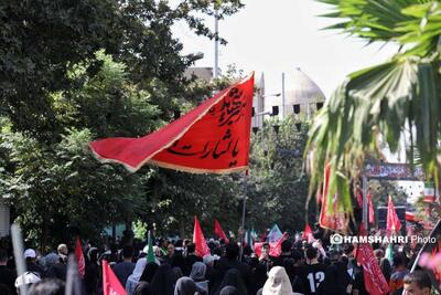  تصاویر هوایی از مراسم جا ماندگان اربعین  | نمایان شدن پرچم خون‌خواهی در تهران + فیلم
