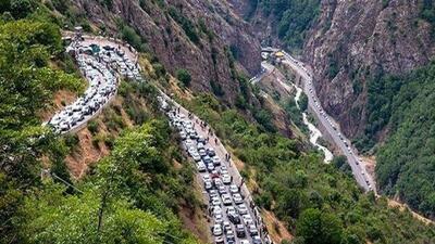 انسداد مسیر شمال به جنوب کندوان برای تخلیه ترافیک