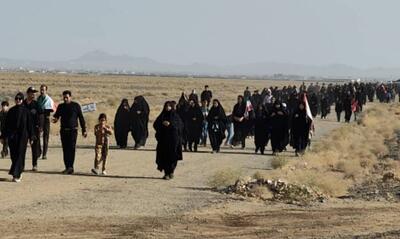  طولانی‌ترین پیاده‌روی جاماندگان اربعین استان در گناباد