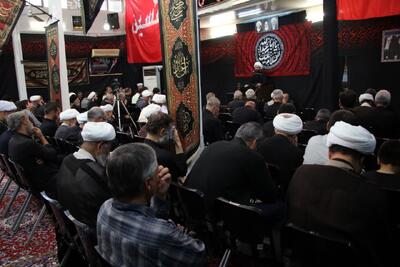  مراسم عزاداری روز اربعین در حسینیه دفتر آیت الله فاضل لنکرانی + تصاویر